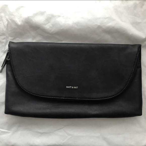 MATT & NAT Vegan Leather Charlotte Clutch Black